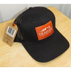 *NEW*TRAEGER Wood Fired Grills Hat Pellet Grilling Black Mesh Snapback Adult O/S